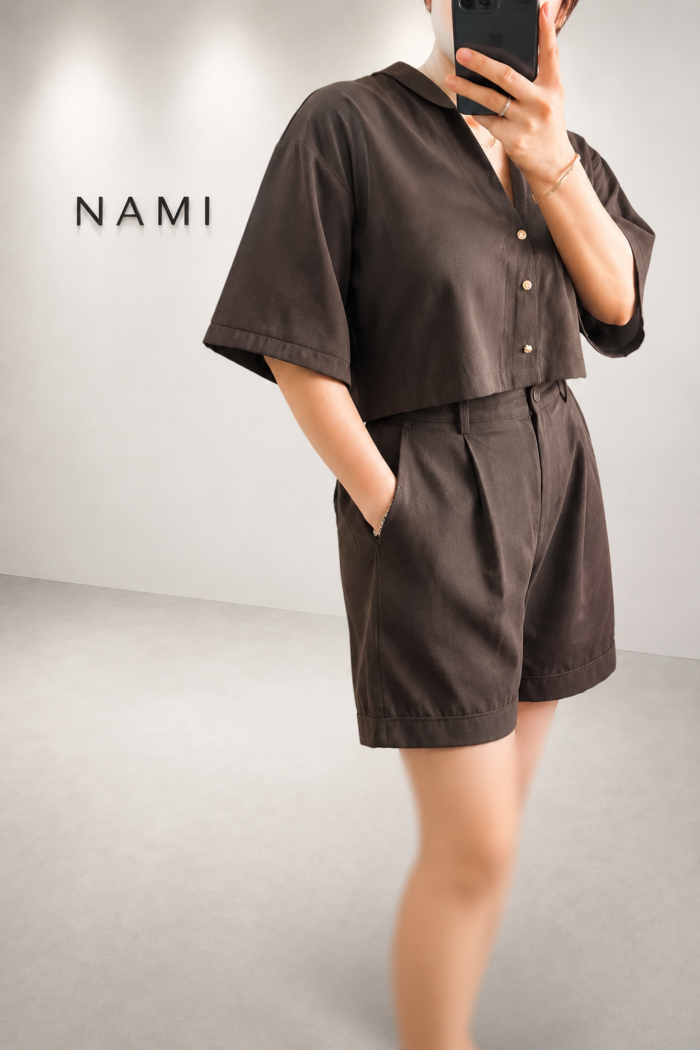 ست کراپ کت و شورتک مودال nami - Image 3