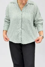 شومیز لینن راه راه زنانه zara - تصویر 2