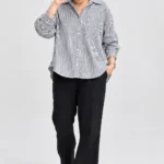 شومیز لینن راه راه زنانه zara